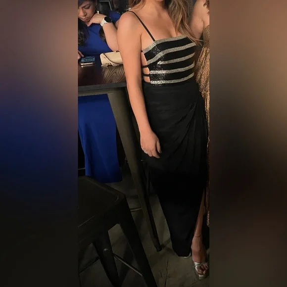 Pinko beaded evening dress